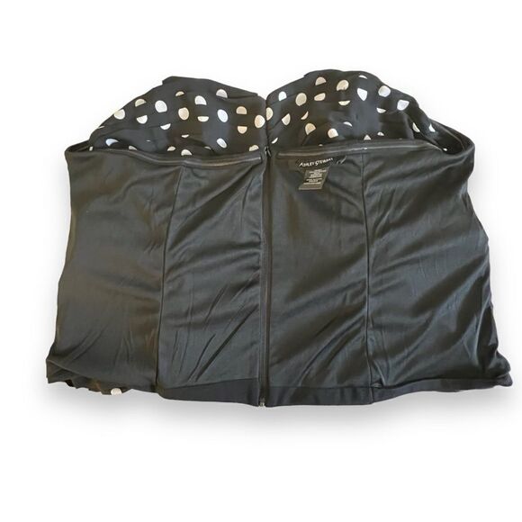 Ashley Stewart Ruched Polka Dot Bustier, Size 22/24 Black/White - Picture 5 of 8